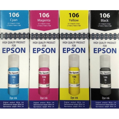 Чернила Epson 106 аналог L7160/ L7180/ ET-7700/ ET-7750 Yellow
